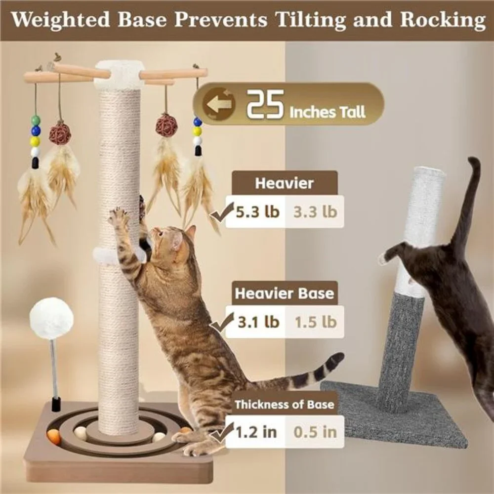 Cat Scratching Post Sisal Interactive Furniture Toys Cats Adults